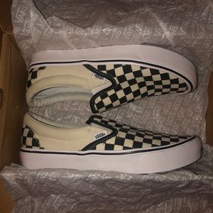 Original Black and White Checkered Vans Slip One
